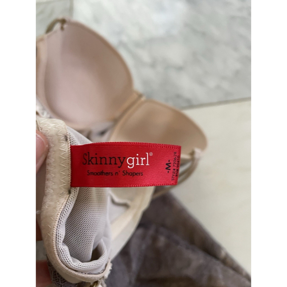 Skinny Girl Smoothers & Shapers Beige & Gray Lace Underwire Mini Dress Shapewear - Picture 13 of 14